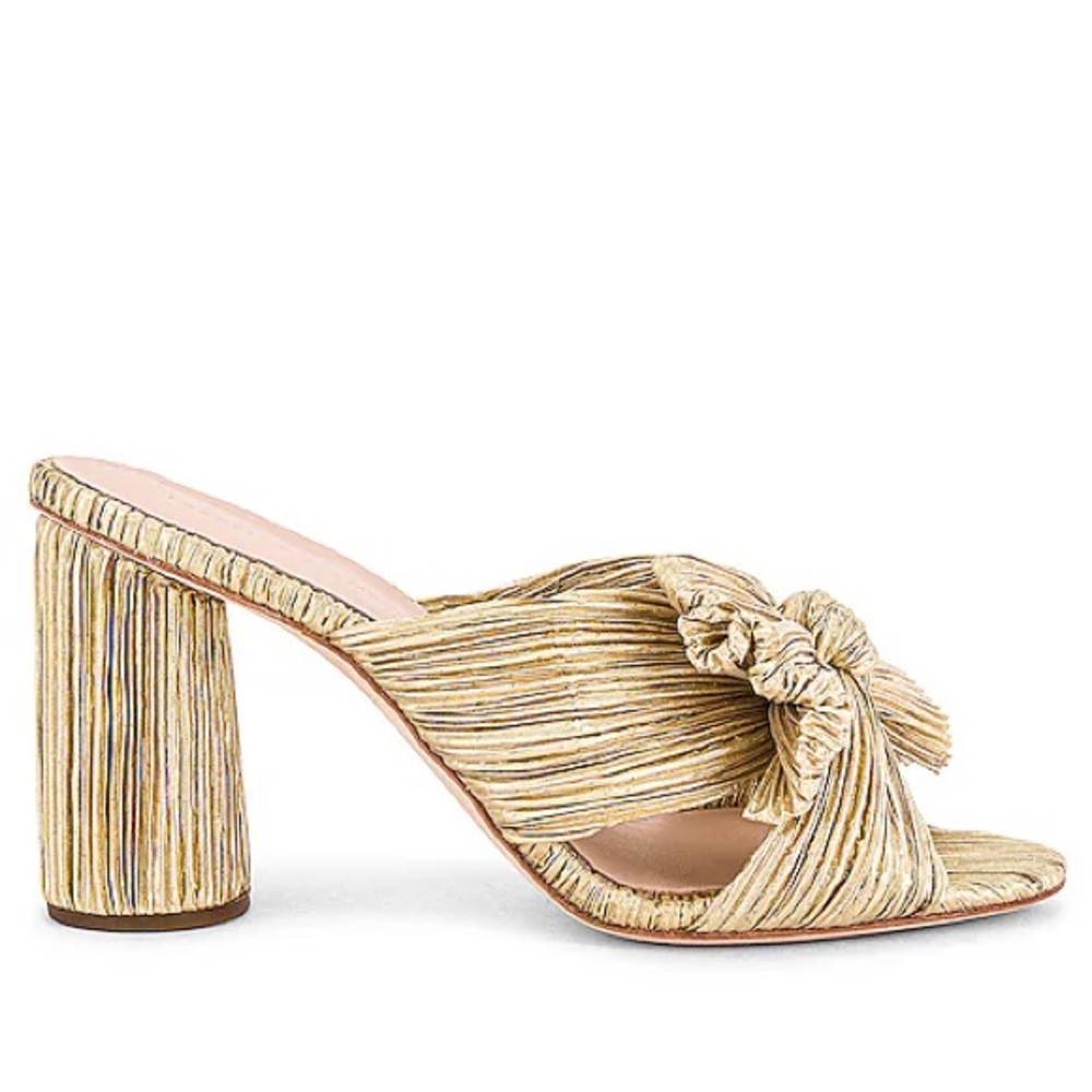 Loeffler Randall Penny Sandals in Gold Worn Twice